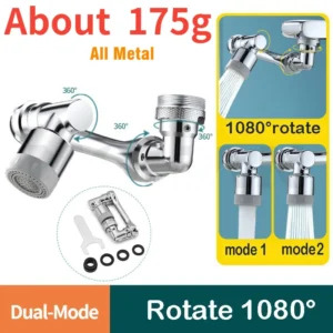 Metal 1080° Universal Rotation Faucet Sprayer Head